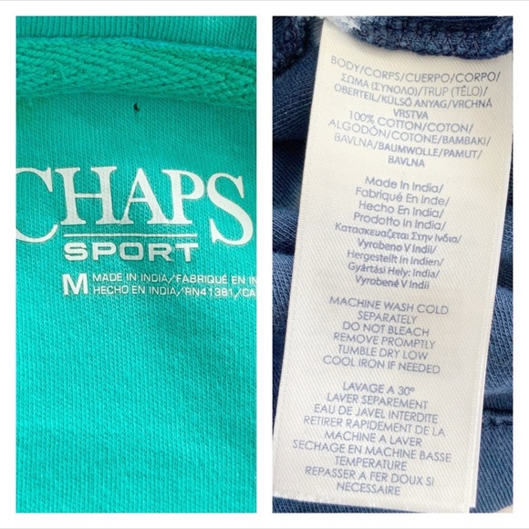 Chaps Sport 100% Cotton Sweatshirt Funnelneck Tie Dye - Picture 5 of 9